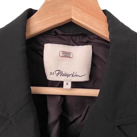 3.1 Phillip Lim black Tiered Twill Black Blazer Jacket in Size 8 - Picture 10 of 16